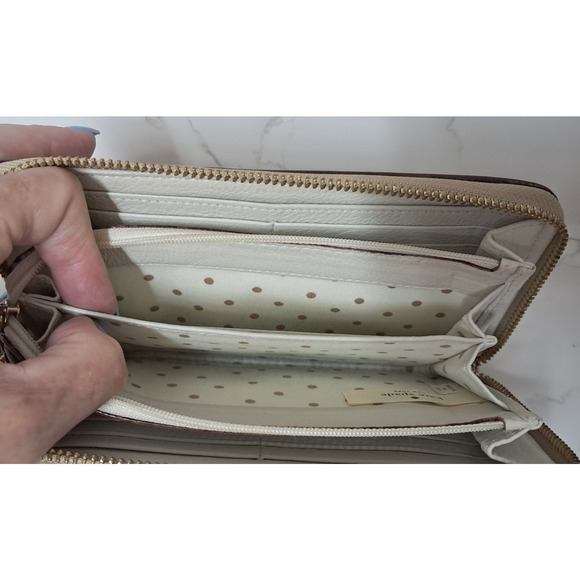 KATE SPADE Champagne Saffiano Leather Women's Zip Around Wallet - EUC - Picture 5 of 7